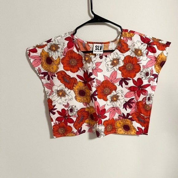 NWT Tuckernuck Sur La Vague Poppy crop Top cotton size S - Picture 7 of 7